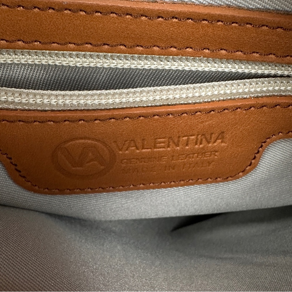 Valentina Women’s Brown Leather Shoulder Bag Size Medium - Picture 6 of 10